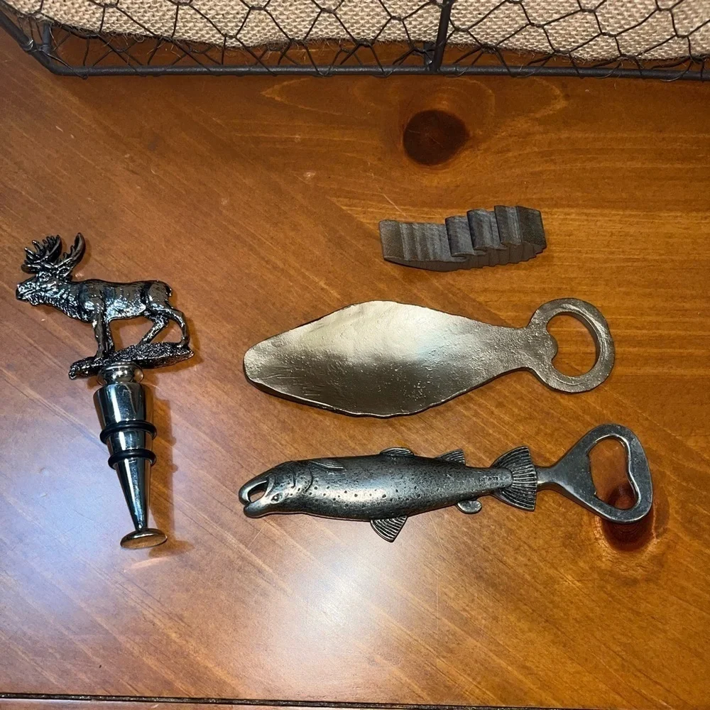 None pewter fishbottle